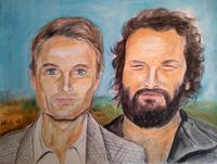 Bud Spencer und Terence Hill, Acryl auf Leinwand